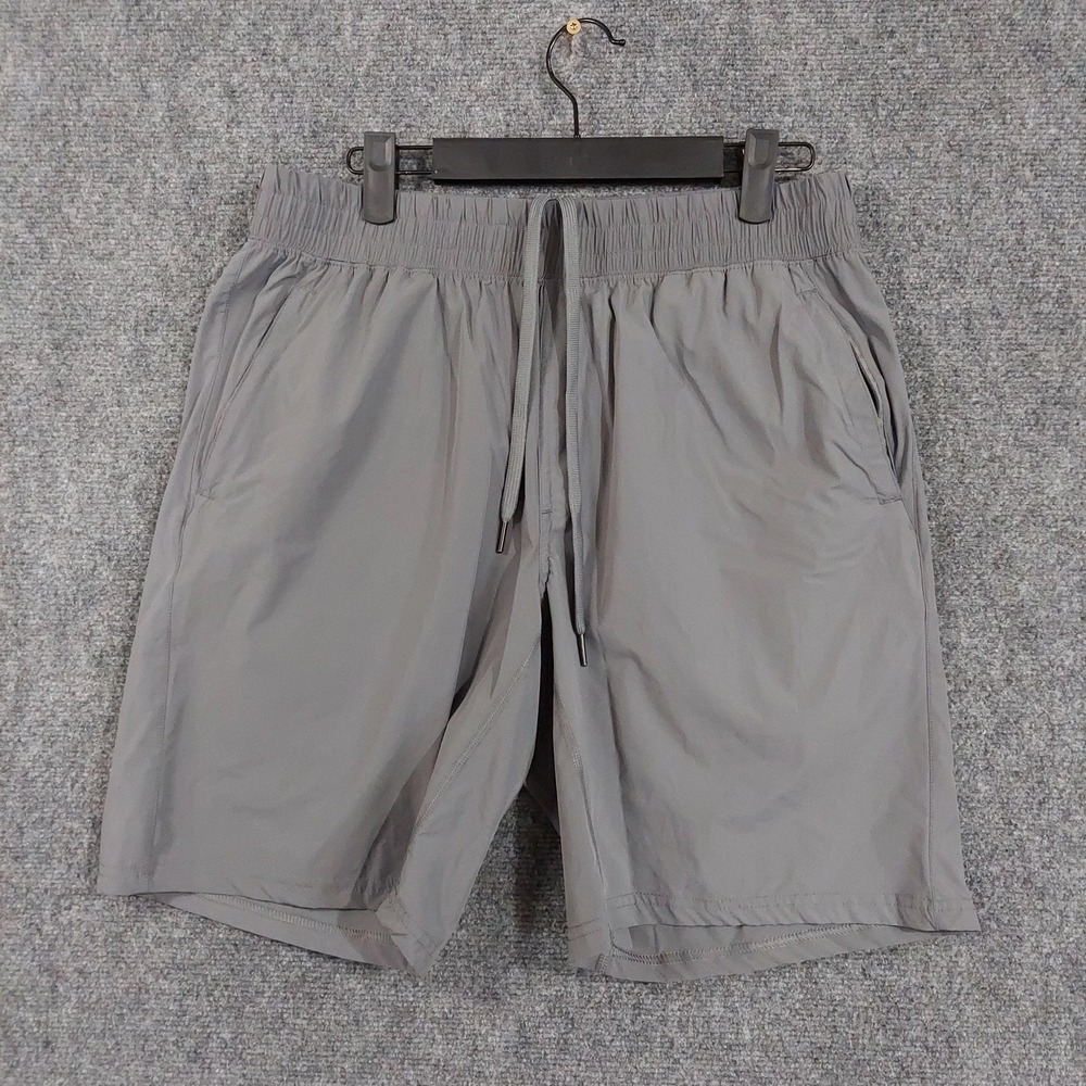 Barbell Sweat Shorts Mens Large Gray Athletic Lightweight Drawstring Stretch‎